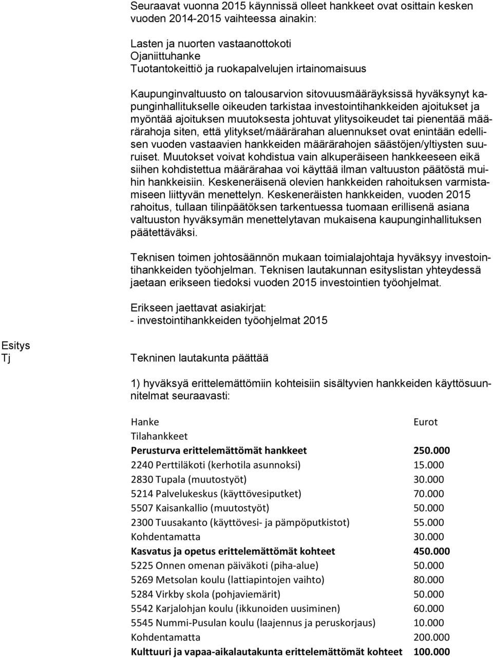 johtuvat ylitysoikeudet tai pienentää määrä ra ho ja siten, että ylitykset/määrärahan aluennukset ovat enintään edel lisen vuoden vastaavien hankkeiden määrärahojen säästöjen/yltiysten suurui set.