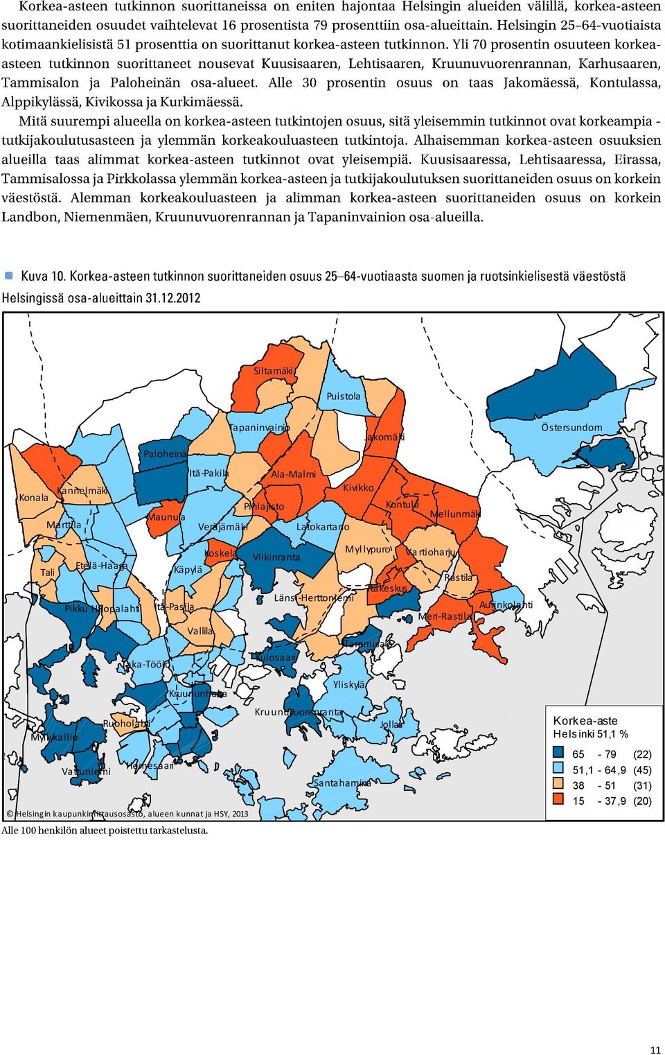 Länsi-Herttoniemi Meri-Rastila Vallila Tammisalo Taka-Töölö Kulosaari Kruununhaka Yliskylä Kruunuvuorenranta Ruoholahti Jollas Myllykallio Vattuniemi Hernesaari