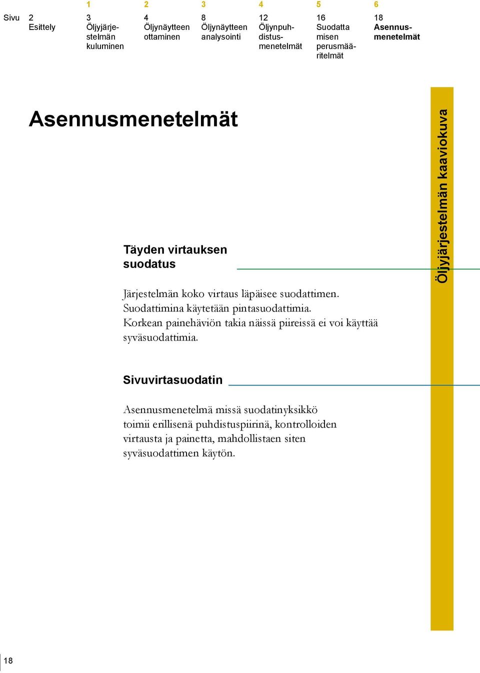 Korkean painehäviön takia näissä piireissä ei voi käyttää syväsuodattimia.