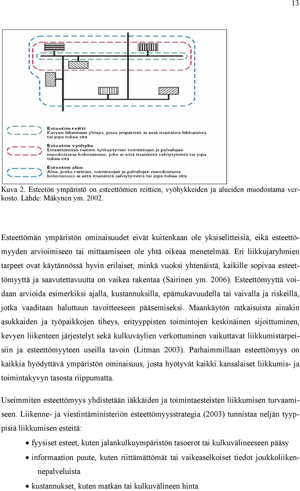 Eri liikkujaryhmien tarpeet ovat käytännössä hyvin erilaiset, minkä vuoksi yhtenäistä, kaikille sopivaa esteettömyyttä ja saavutettavuutta on vaikea rakentaa (Sairinen ym. 2006).