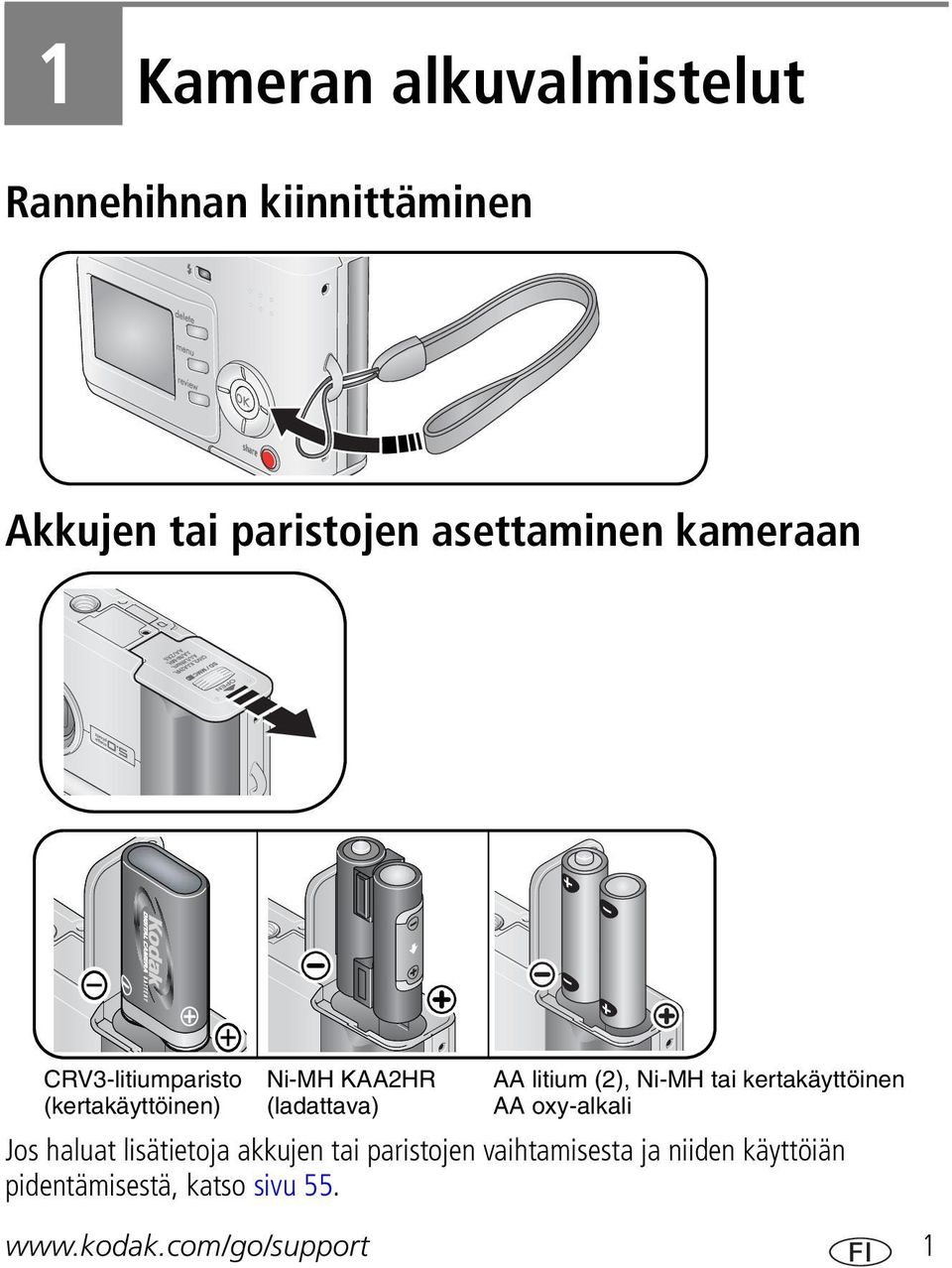 Ni-MH tai kertakäyttöinen AA oxy-alkali Jos haluat lisätietoja akkujen tai paristojen