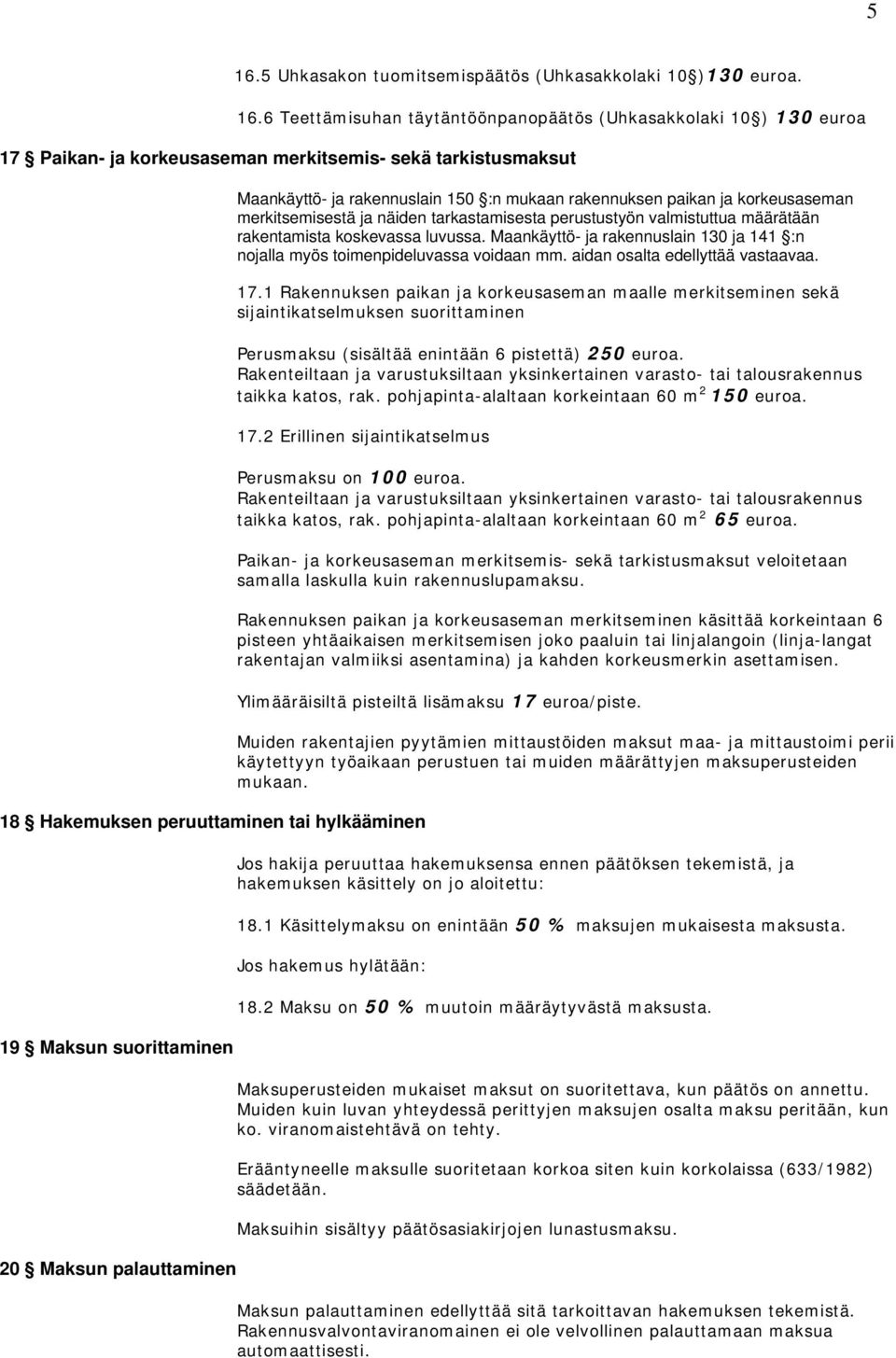 Maankäyttö- ja rakennuslain 130 ja 141 :n nojalla myös toimenpideluvassa voidaan mm. aidan osalta edellyttää vastaavaa. 17.