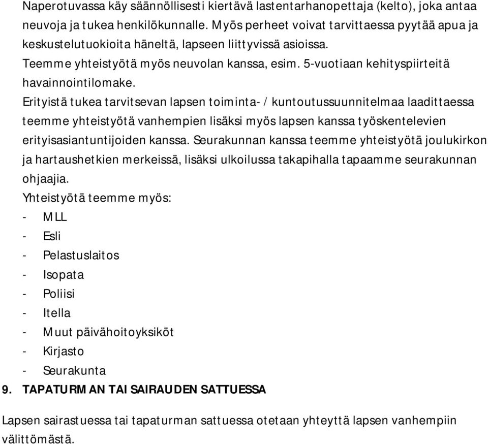 5-vuotiaan kehityspiirteitä havainnointilomake.