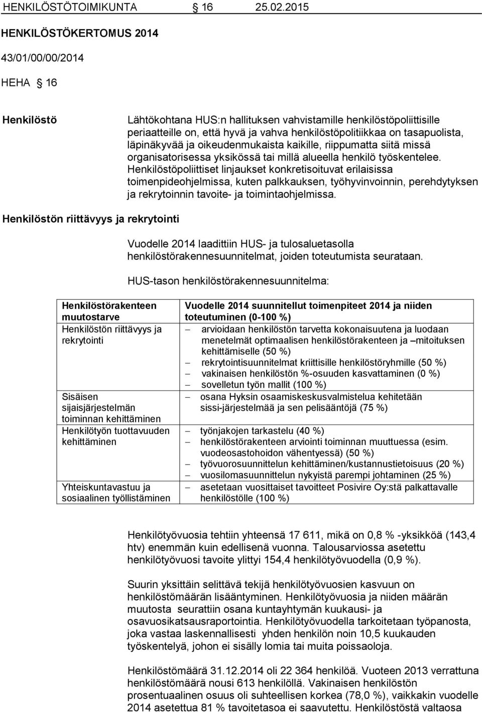 tasapuolista, läpinäkyvää ja oikeudenmukaista kaikille, riippumatta siitä missä organisatorisessa yksikössä tai millä alueella henkilö työskentelee.