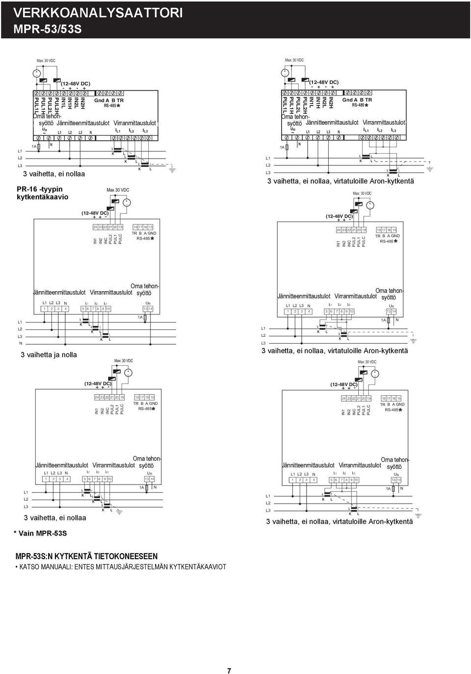 vaihetta, ei noaa, virtatuoie Aron-ytentä + + - + + - 24 23 22 21 20 19 I1 I2 IC PU2 PU1 PUC 18 17 16 15 TR B A GD 24 23 22 21 20 19 I1 I2 IC PU2 PU1 PUC 18 17 16 15 TR B A GD Oma tehon-