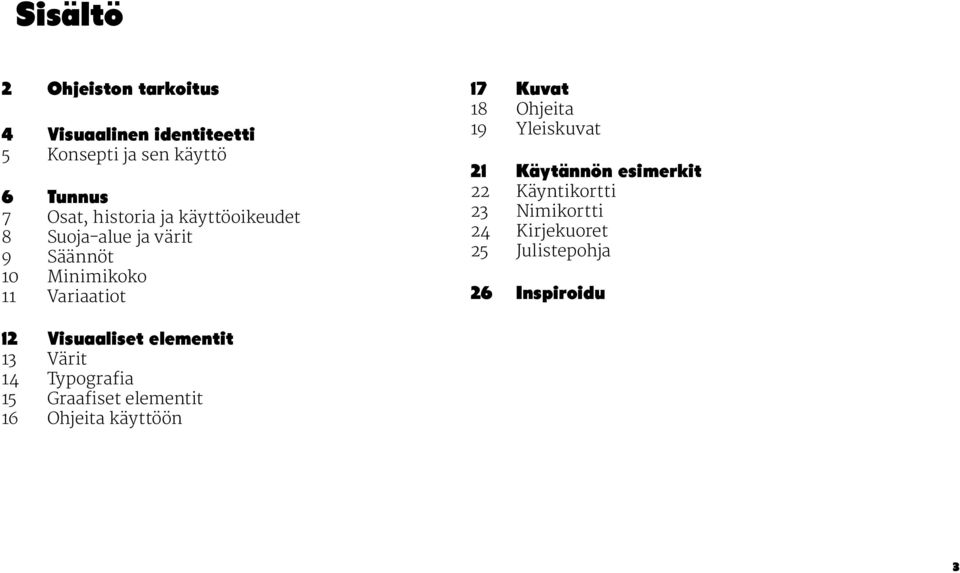 Ohjeita 19 Yleiskuvat 21 Käytännön esimerkit 22 Käyntikortti 23 Nimikortti 24 Kirjekuoret 25