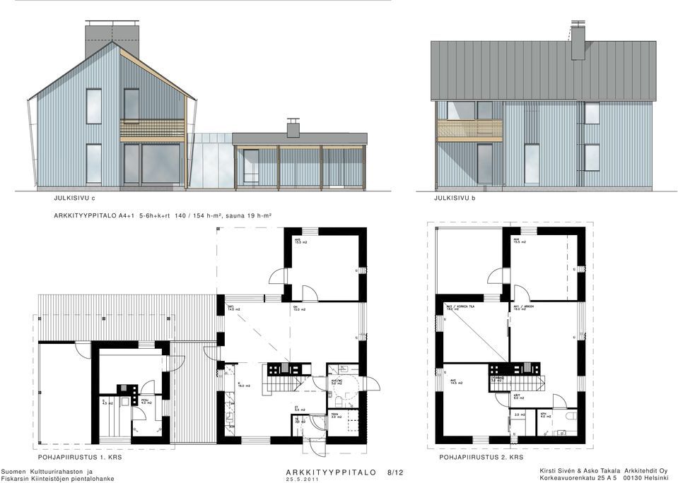 154 h-m², sauna 19 h-m²