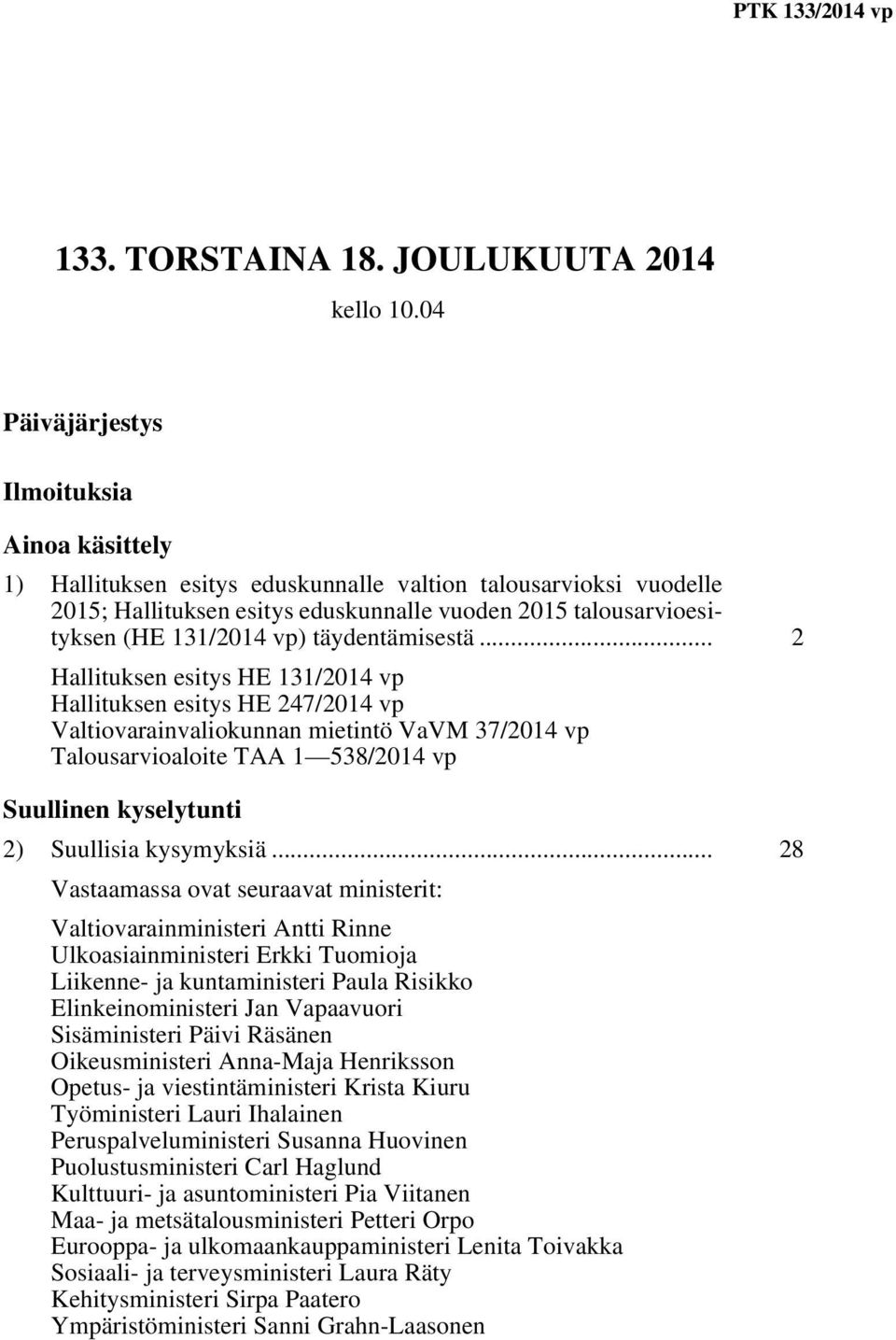 vp) täydentämisestä.