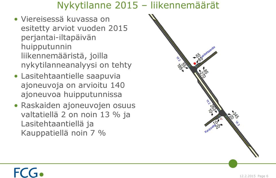 Lasitehtaantielle saapuvia ajoneuvoja on arvioitu 140 ajoneuvoa huipputunnissa Raskaiden