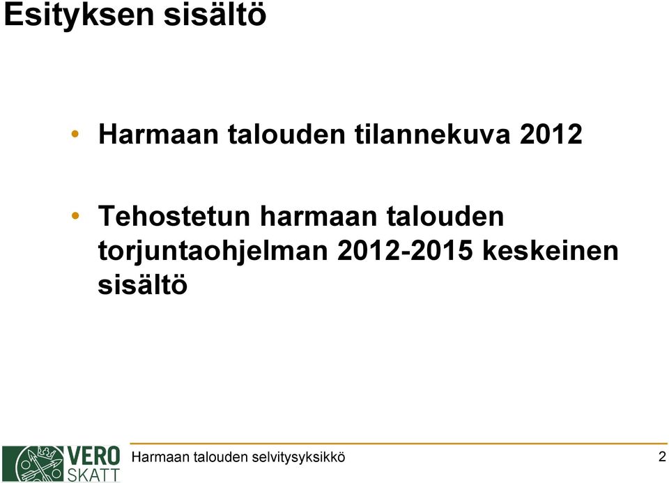 talouden torjuntaohjelman 2012-2015