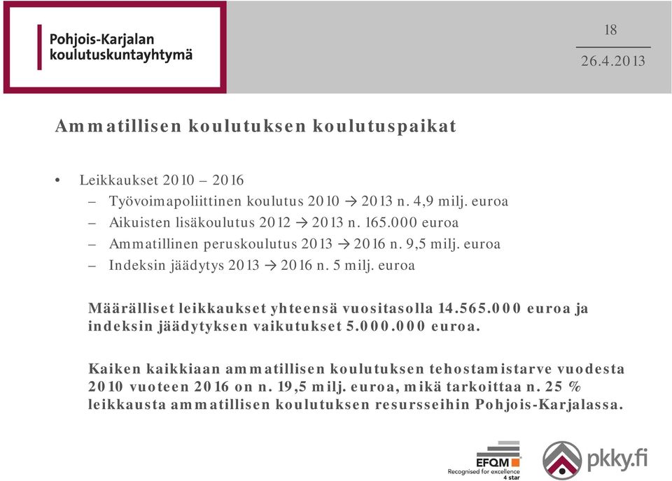 5 milj. euroa Määrälliset leikkaukset yhteensä vuositasolla 14.565.000 euroa 