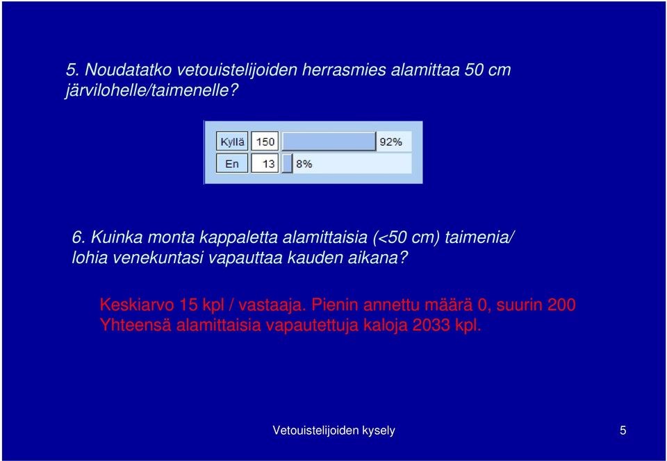 Kuinka monta kappaletta alamittaisia (<50 cm) taimenia/ lohia venekuntasi