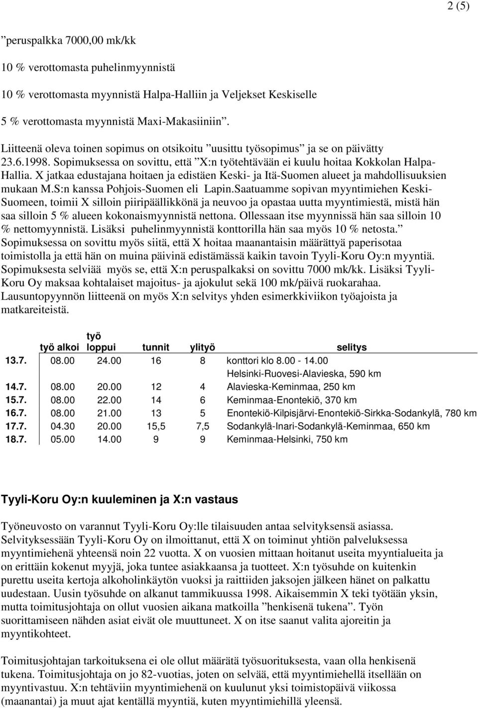 X jatkaa edustajana hoitaen ja edistäen Keski- ja Itä-Suomen alueet ja mahdollisuuksien mukaan M.S:n kanssa Pohjois-Suomen eli Lapin.