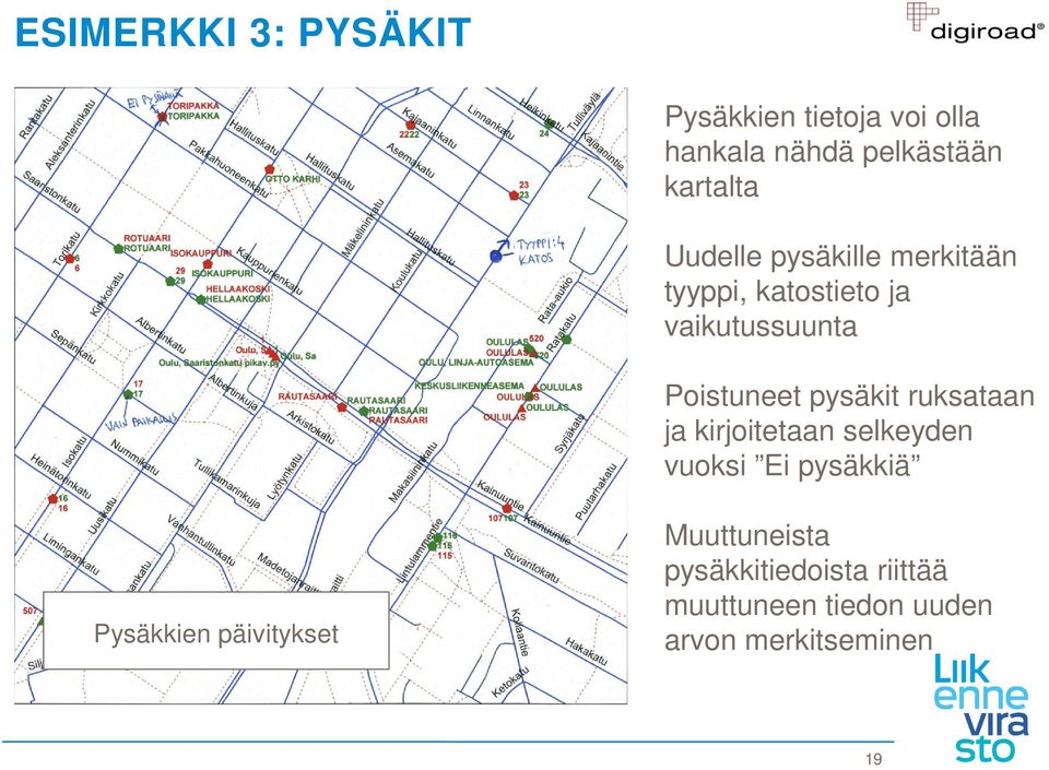 pysäkit ruksataan ja kirjoitetaan selkeyden vuoksi Ei pysäkkiä Pysäkkien