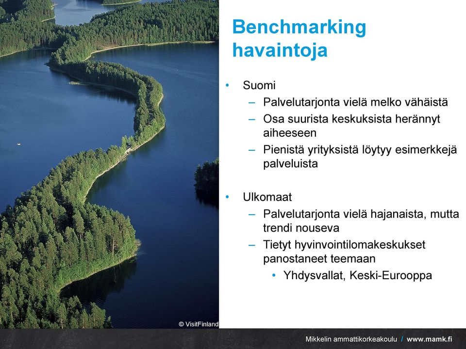 palveluista Ulkomaat Palvelutarjonta vielä hajanaista, mutta trendi nouseva