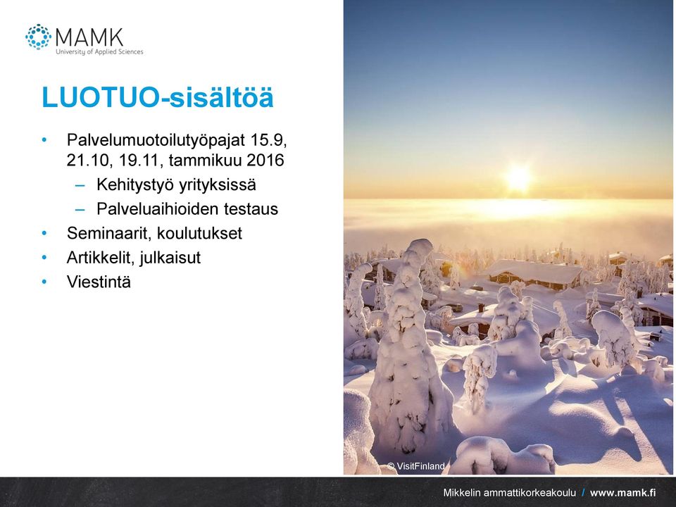 11, tammikuu 2016 Kehitystyö yrityksissä