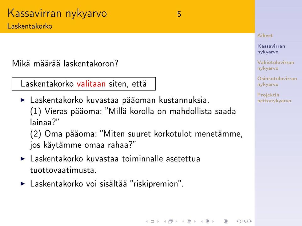 (1) Vieras pääoma: Millä korolla on mahdollista saada lainaa?