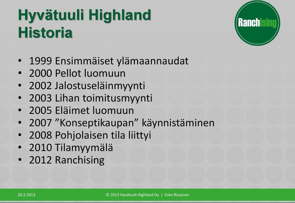 toimitusmyynti 2005 Eläimet luomuun 2007 Konseptikaupan