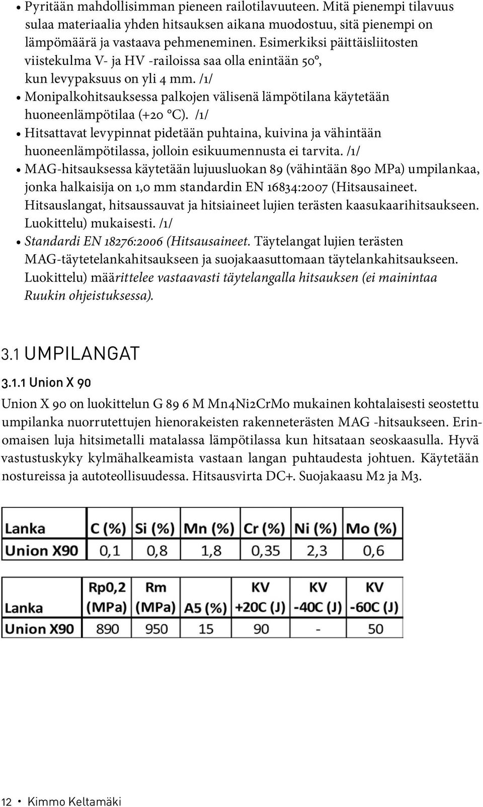 /1/ Monipalkohitsauksessa palkojen välisenä lämpötilana käytetään huoneenlämpötilaa (+20 C).