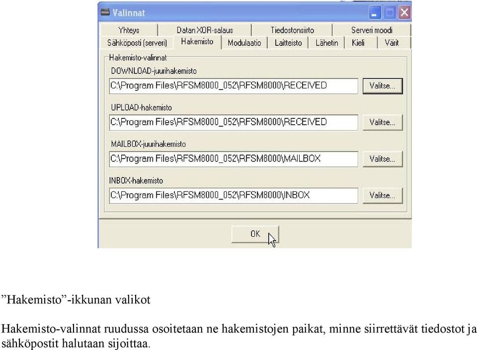 ne hakemistojen paikat, minne