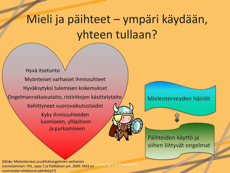 käsittelytaito Kehittyneet vuorovaikutustaidot Kyky ihmissuhteiden luomiseen, ylläpitoon ja purkamiseen Mielenterveyden häiriöt