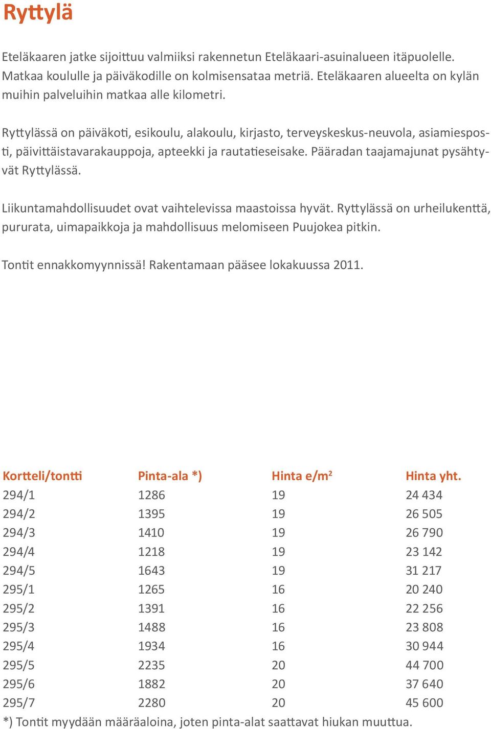 Ryylässä on päiväkoi, esikoulu, alakoulu, kirjaso, erveyskeskus-neuvola, asiamiesposi, päiviäisavarakauppoja, apeekki ja rauaieseisake. Pääradan aajamajuna pysähyvä Ryylässä.