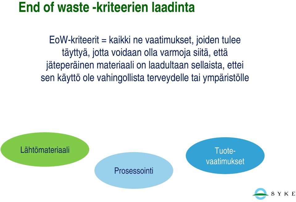 materiaali on laadultaan sellaista, ettei sen käyttö ole vahingollista