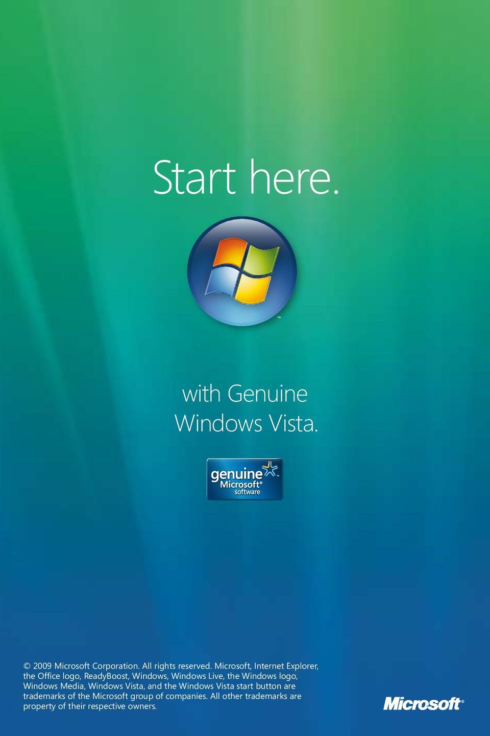 Windows logo, Windows Media, Windows Vista, and the Windows Vista start button are