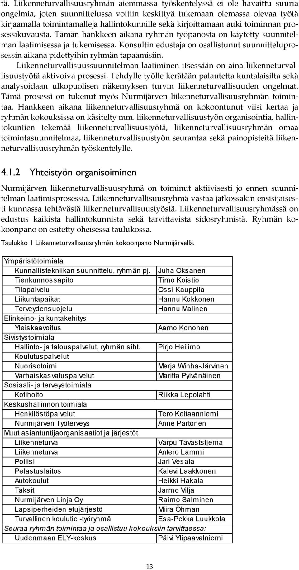 Konsultin edustaja on osallistunut suunnitteluprosessin aikana pidettyihin ryhmän tapaamisiin.