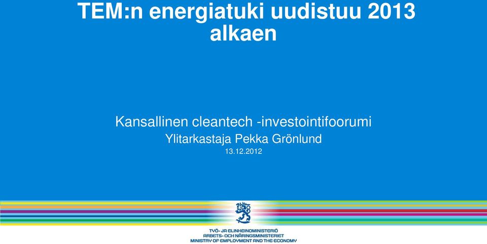 cleantech -investointifoorumi