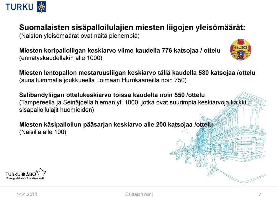 Loimaan Hurrikaaneilla noin 750) Salibandyliigan ottelukeskiarvo toissa kaudelta noin 550 /ottelu (Tampereella ja Seinäjoella hieman yli 1000, jotka ovat