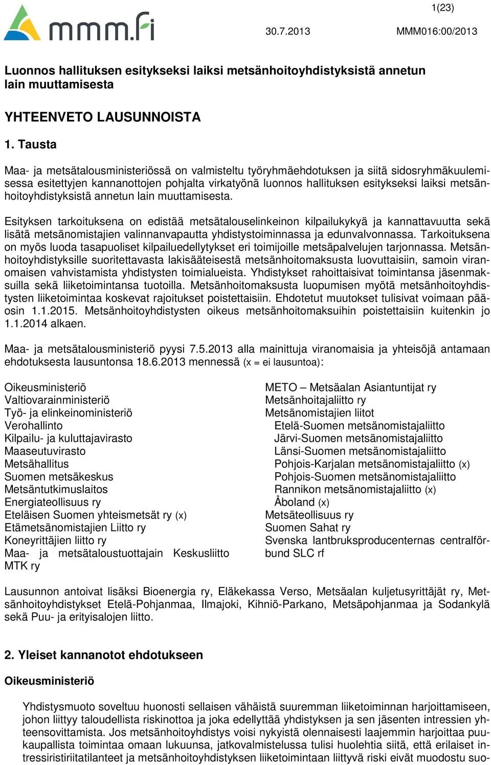 metsänhoitoyhdistyksistä annetun lain muuttamisesta.