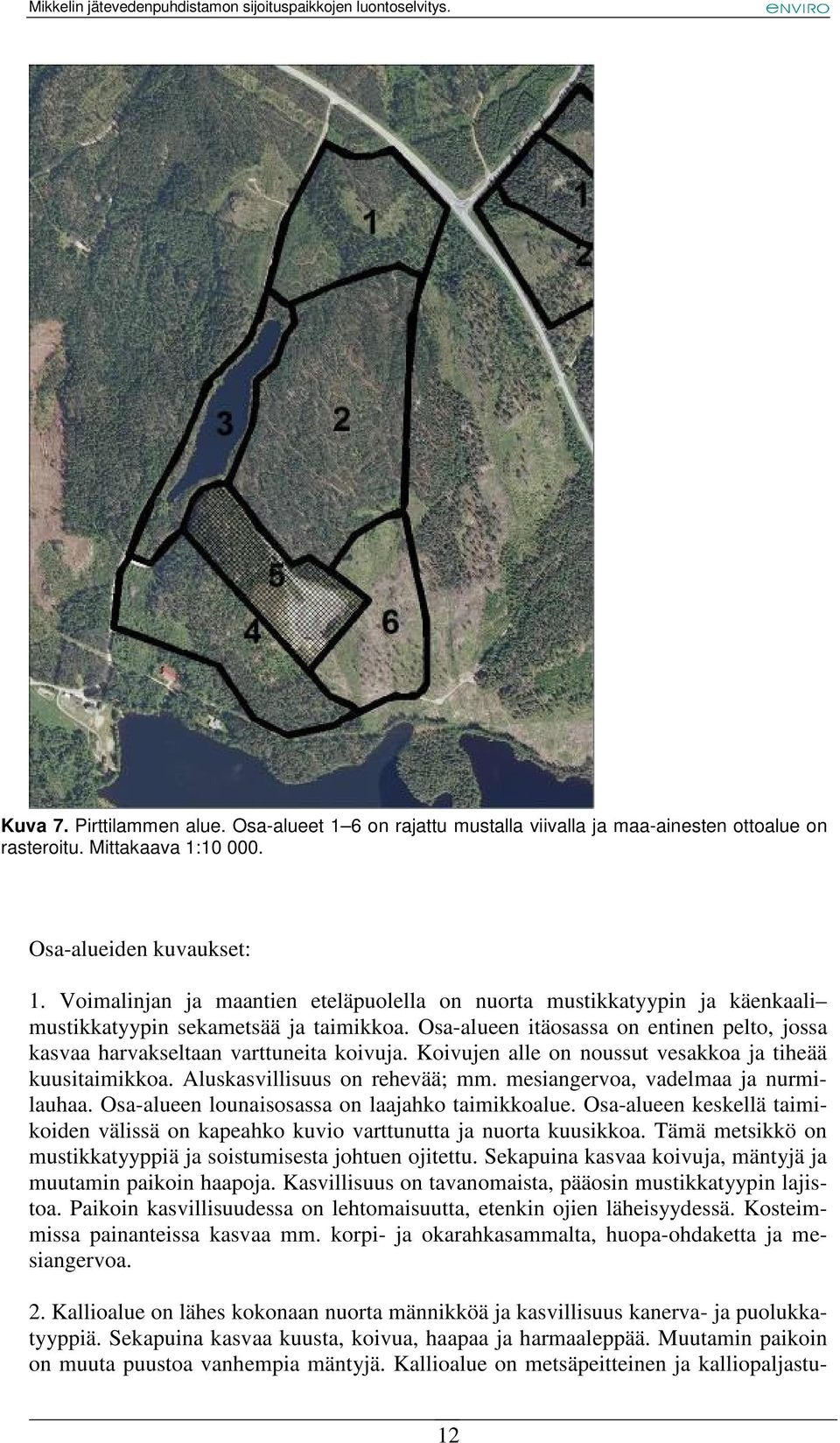 Osa-alueen itäosassa on entinen pelto, jossa kasvaa harvakseltaan varttuneita koivuja. Koivujen alle on noussut vesakkoa ja tiheää kuusitaimikkoa. Aluskasvillisuus on rehevää; mm.