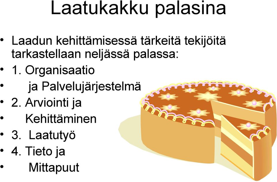 palassa: 1. Organisaatio ja Palvelujärjestelmä 2.