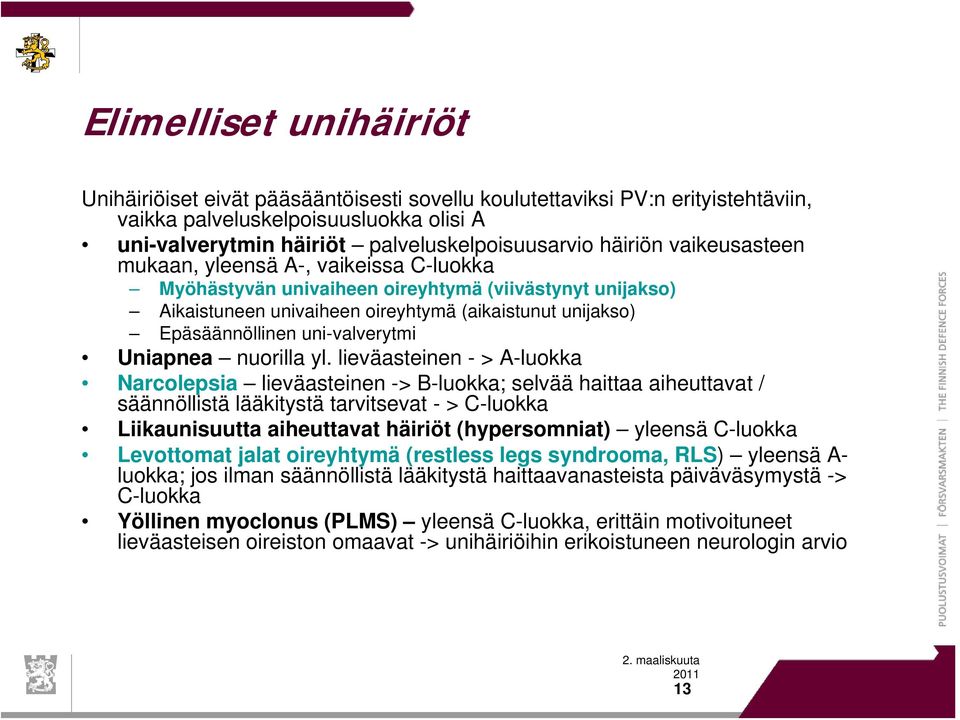 uni-valverytmi Uniapnea nuorilla yl.