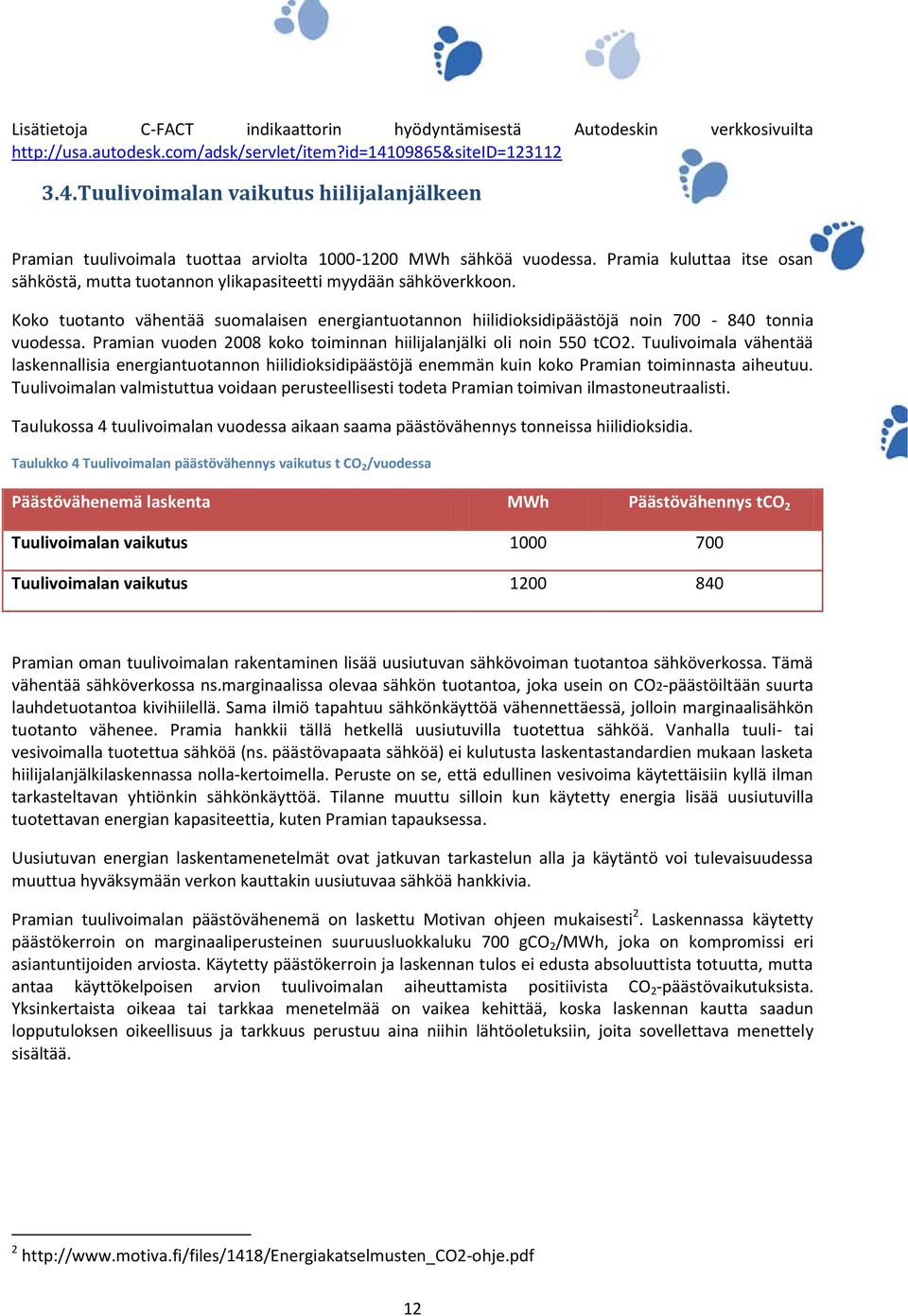 Pramia kuluttaa itse osan sähköstä, mutta tuotannon ylikapasiteetti myydään sähköverkkoon. Koko tuotanto vähentää suomalaisen energiantuotannon hiilidioksidipäästöjä noin 700-840 tonnia vuodessa.