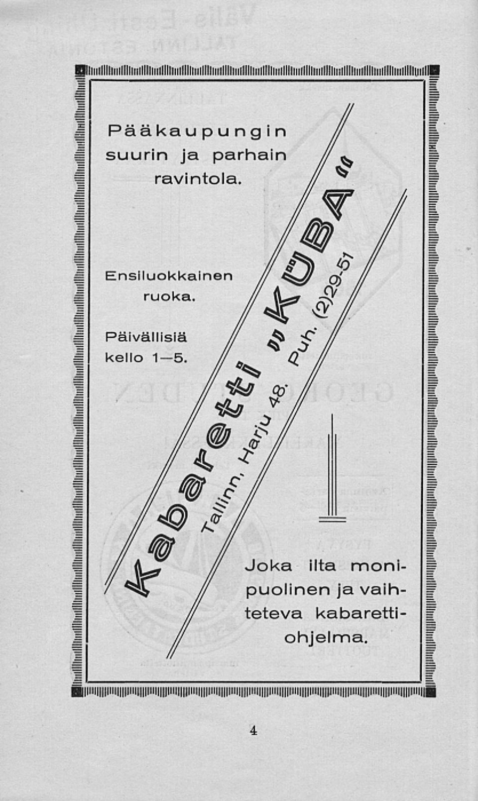 Päivällisiä / kello Is. //.