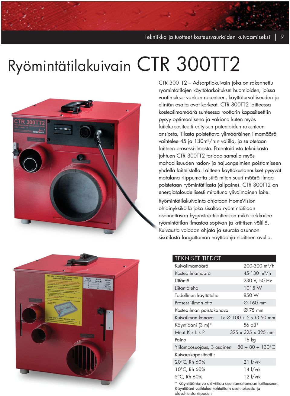 Laitteisto ei ole riippuvainen lämpötilasta, ja adsorptiotekniikalla voidaan kuivata tehokkaasti myös jäätymispisteen alapuolella.
