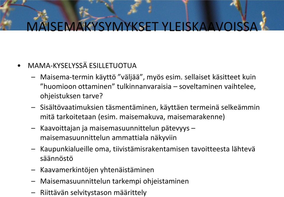 isältövaatimuksien täsmentäminen, käyttäen termeinä selkeämmin mitä tarkoitetaan (esim.