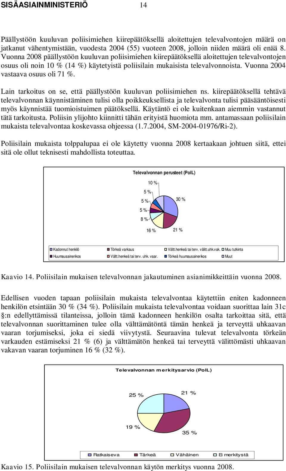 Vuonna 2004 vastaava osuus oli 71 %. Lain tarkoitus on se, että päällystöön kuuluvan poliisimiehen ns.