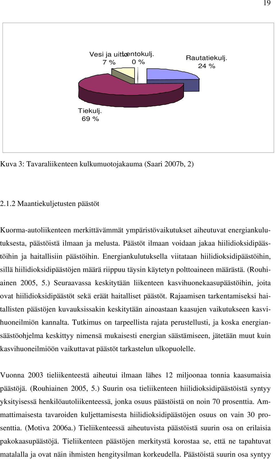 Energiankulutuksella viitataan hiilidioksidipäästöihin, sillä hiilidioksidipäästöjen määrä riippuu täysin käytetyn polttoaineen määrästä. (Rouhiainen 2005, 5.