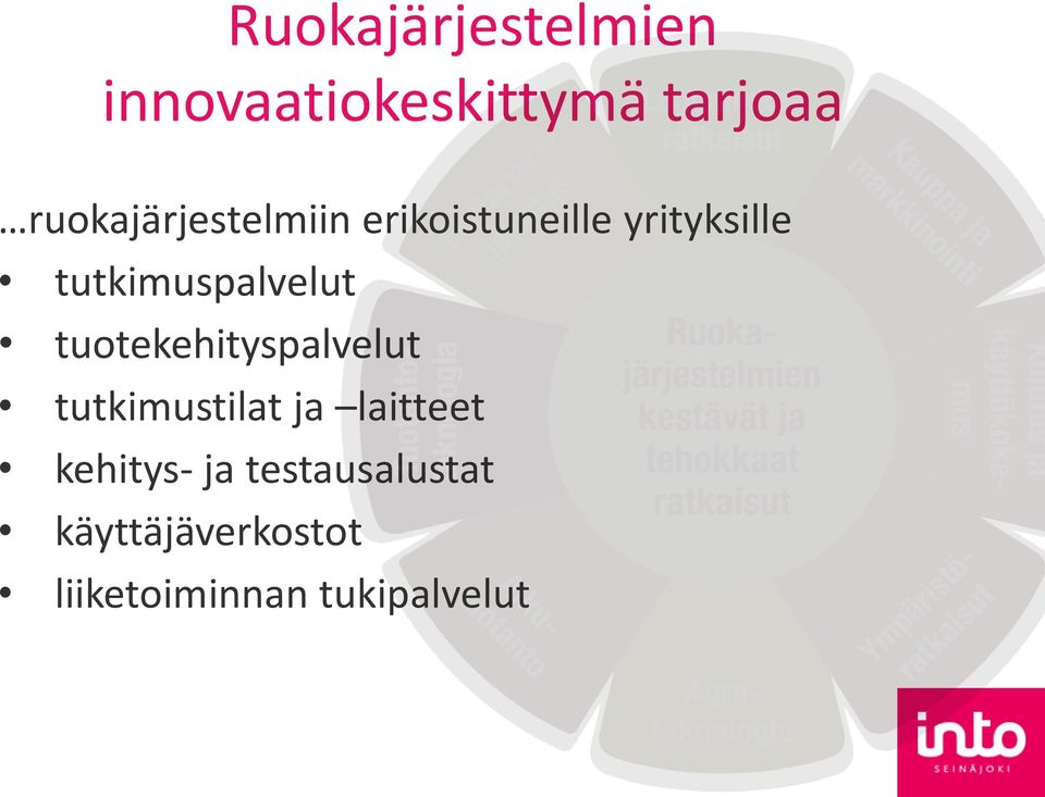 tutkimuspalvelut tuotekehityspalvelut tutkimustilat ja