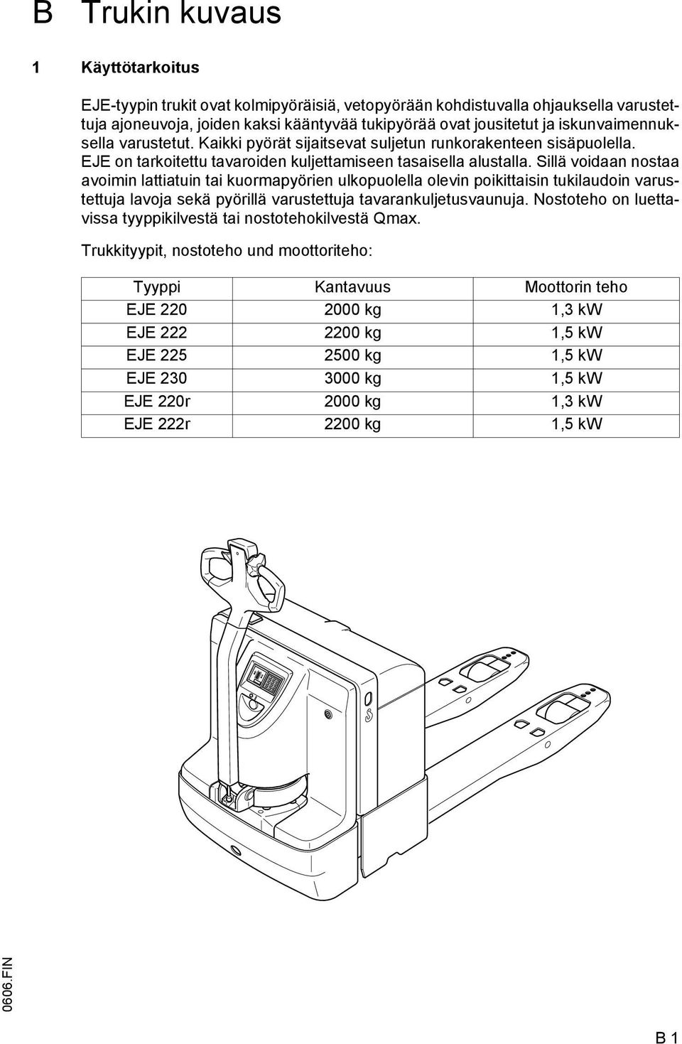 Sillä voidaan nostaa avoimin lattiatuin tai kuormapyörien ulkopuolella olevin poikittaisin tukilaudoin varustettuja lavoja sekä pyörillä varustettuja tavarankuljetusvaunuja.