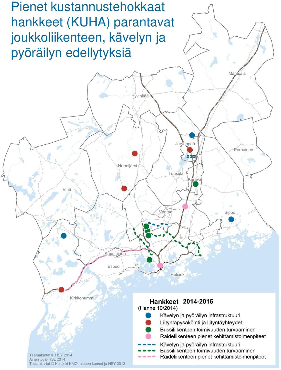 joukkoliikenteen, kävelyn ja