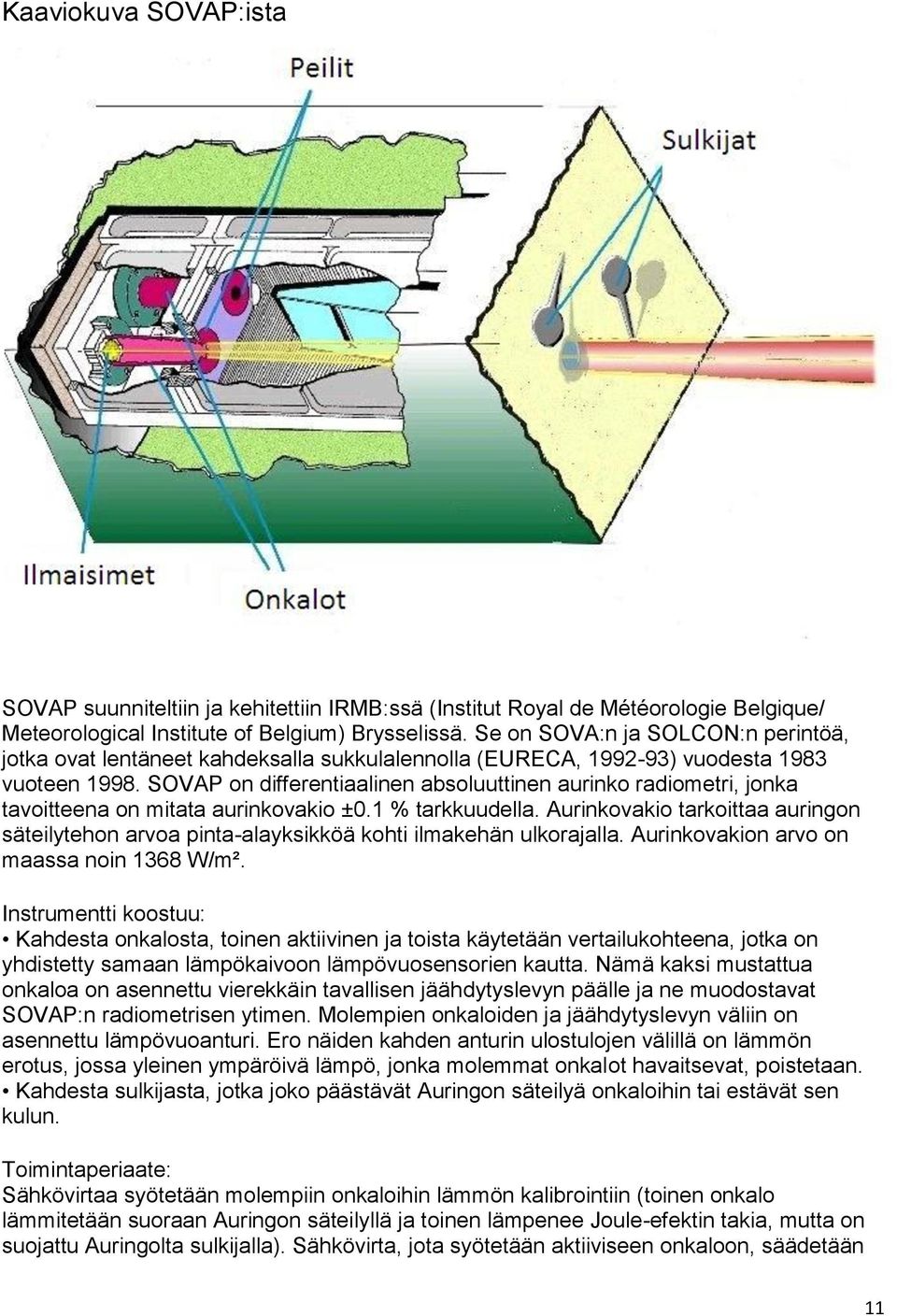 SOVAP on differentiaalinen absoluuttinen aurinko radiometri, jonka tavoitteena on mitata aurinkovakio ±0.1 % tarkkuudella.