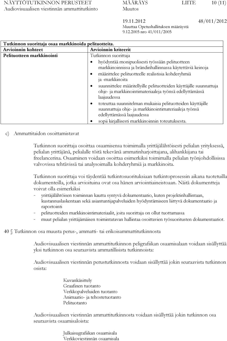 kohderyhmiä ja -markkinoita suunnittelee määritellyille pelituotteiden käyttäjille suunnattuja ohje- ja markkinointimateriaaleja työnsä edellyttämässä laajuudessa toteuttaa suunnitelman mukaisia