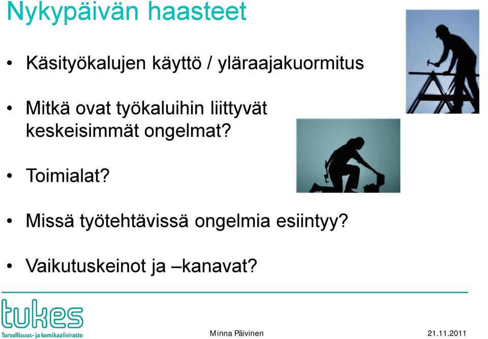 liittyvät keskeisimmät ongelmat? Toimialat?