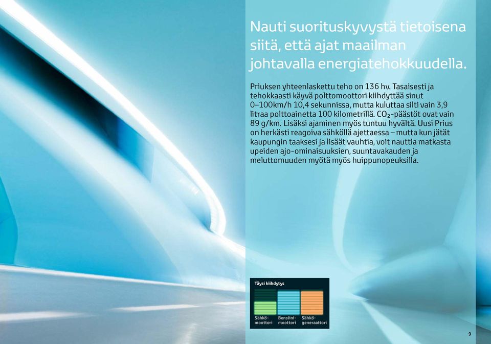 CO -päästöt ovat vain 89 g/km. Lisäksi ajaminen myös tuntuu hyvältä.