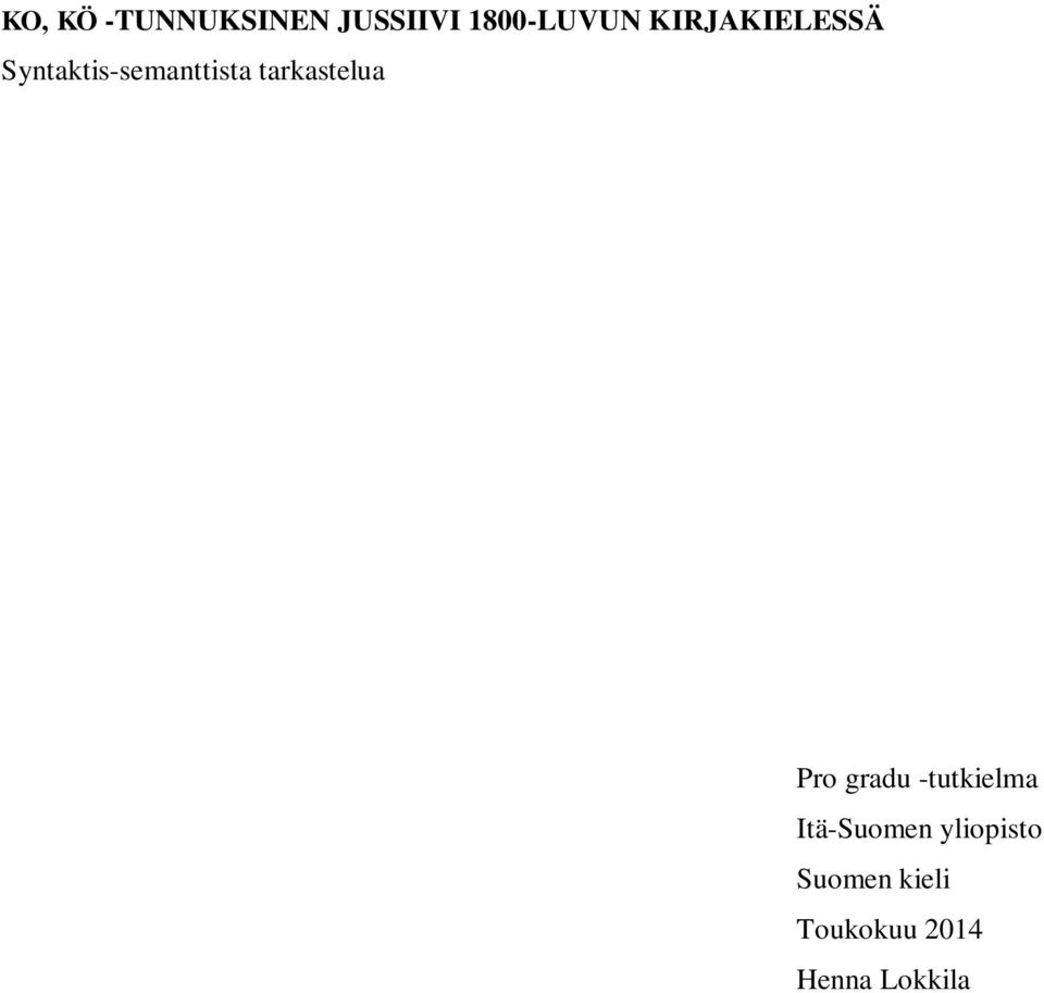 tarkastelua Pro gradu -tutkielma