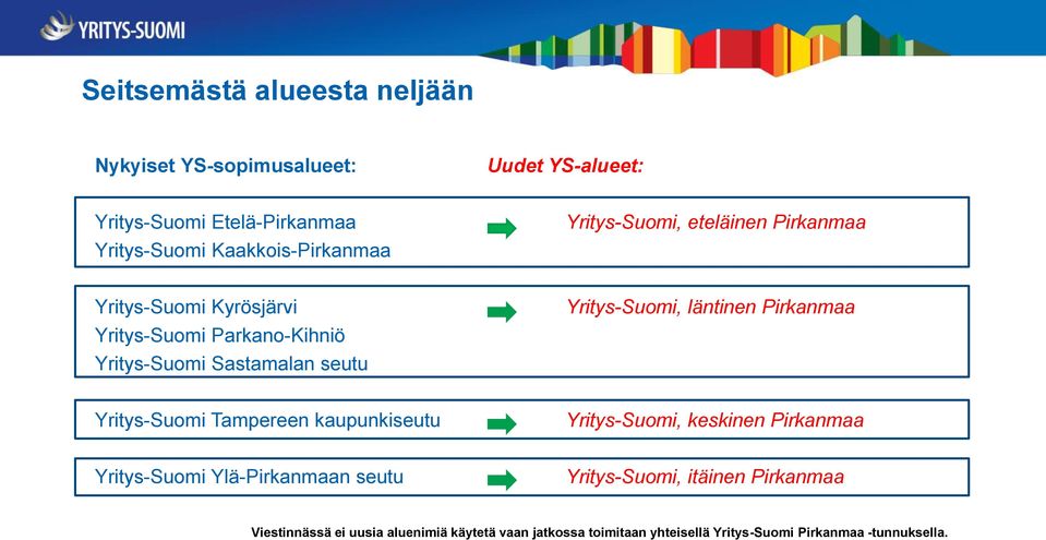 seutu Yritys-Suomi, läntinen Pirkanmaa Yritys-Suomi Tampereen kaupunkiseutu Yritys-Suomi, keskinen Pirkanmaa Yritys-Suomi